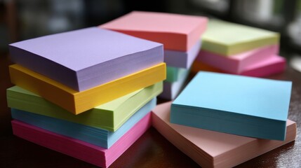 Organizing colorful sticky notes for creative ideas office photography indoor close-up organization