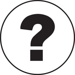 Simple Black Question Mark Icon in a Circle