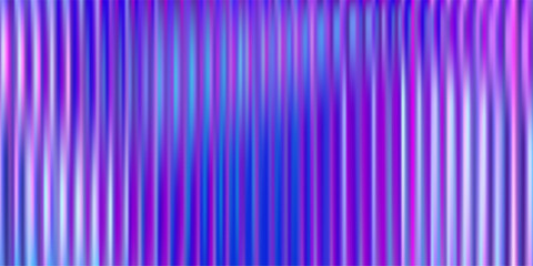 Ribbed purple glass background with iridescent gradient and blue metal effect. Abstract fractal pattern with neon light waves wall design. Translucent prismatic surface with fluted diamond texture.