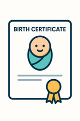Cute Baby Birth Certificate Illustration