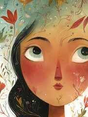 Illustrative Woman Face - Close Up
