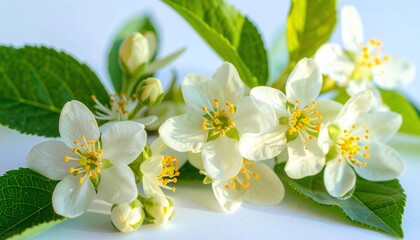 Obraz premium Close-up of Delicate White Blossoms
