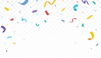 Colorful confetti banner background. birthday, holiday, advertising and party design element