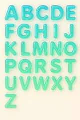 blue and white alphabet