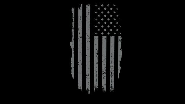 USA Distressed White Grunge Flag Animation, 4th of July Celebration, Patriotic US Symbol 4K