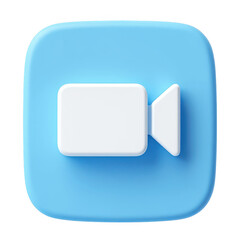Naklejka premium Digital communication icon A bright blue video camera symbol for multimedia technology and online connection. 