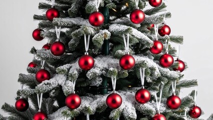 A classic Christmas tree showcase in festive decorations.