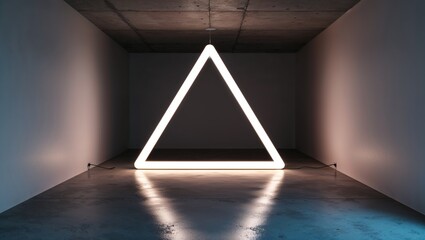 Illuminated triangle light adds a modern touch to space.