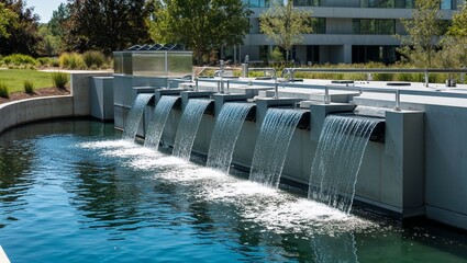 Stylish water feature showcasing flowing streams in nature.