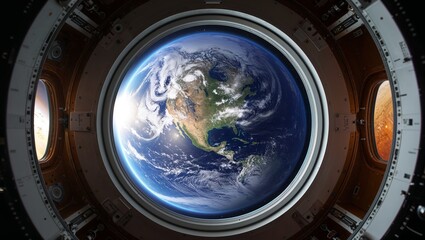 A breathtaking view of Earth from a space perspective.