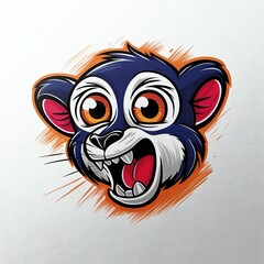 Fototapeta premium Playful Cartoon Animal Head Illustration