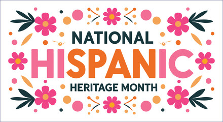 National Hispanic Heritage Month Floral Celebration With Pink And Orange Elements
