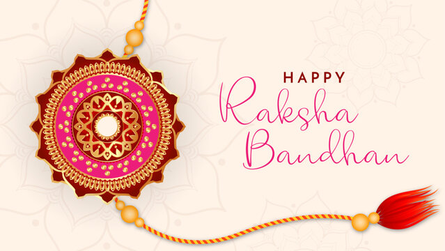 Happy Raksha Bandhan Post and Greeting Card. Indian Culture Rakhi Celebration Background with Text and Rakhi banner, poster. Rakhi background for Indian festival Raksha bandhan celebration - Powered by Adobe