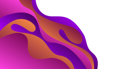 ABSTRACT WHITE BACKGROUND WITH ELEGANT PURPLE PINK ORANGE GRADIENT SMOOTH LIQUID COLORFUL HAND DRAWN SHAPES DESIGN VECTOR TEMPLATE GOOD FOR MODERN WEBSITE, WALLPAPER, COVER DESIGN 