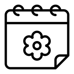 spring calendar line icon