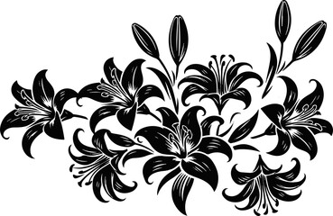 Stylized Floral Design, Botanical Vector Art