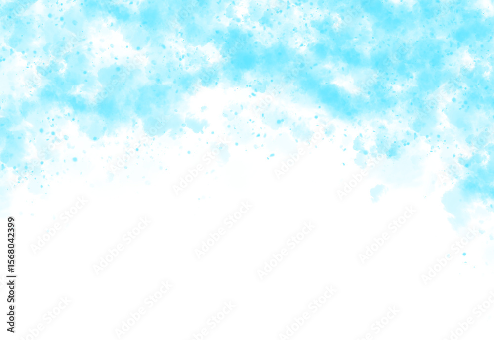 Fototapete Abstract geometric shape with a bright cyan blue hue and irregular white edges creating a dynamic and modern visual element isolated on transparent background