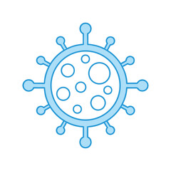 Fototapeta premium Blue virus icon with circular elements medical science