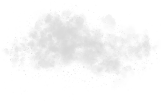 A delicate wispy ethereal cloud formation with soft edges and a gentle gradient of light grey and white isolated on transparent background