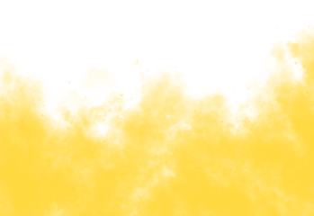 A vibrant abstract yellow shape resembling a stylized wave or a series of steps with a clean white border isolated on transparent background