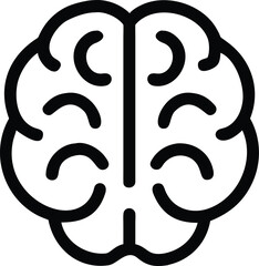 Brain Icon Vector  Intelligence, Creativity, Mind, Psychology, AI, and Innovation Symbol in Flat Design for Web, App, UI, and Educational Use