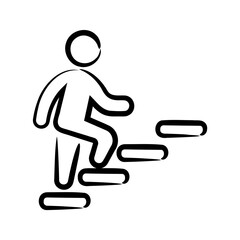 Person Climbing a Staircase