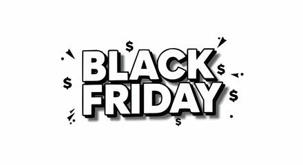 A stylized “Black Friday” title with dollar sign and dot.