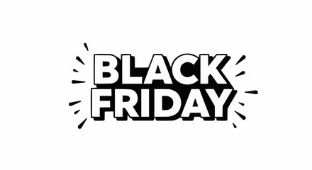 Black Friday text design with explosive element. 