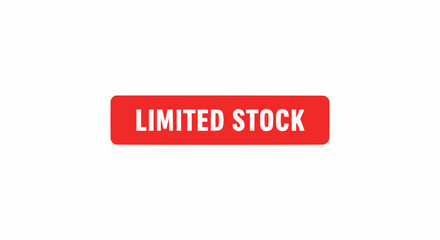 Fototapeta premium Limited stock promotion banner on red block.