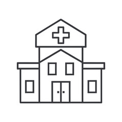 Hospital Building Icon, Vector Symbol of Healthcare Facility and Medical Center