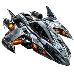 Futuristic spaceship design technological aircraft sci fi illustration