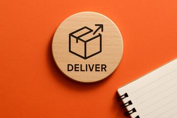 Courier delivery symbol next to book icon representing package shipment logistics knowledge transfer learning supply chain education shipping service or distribution strategy for business operations v