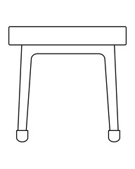 Classic wooden stool, furniture - vector linear picture for coloring. Outline. Classic wooden stool for coloring or logo