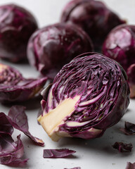 red cabbage isolated on white background
