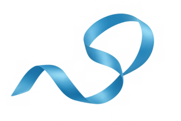 Pale blue ribbon rippling against transparent backdrop, symbolizing support and visual awareness with delicate movement