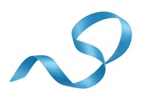 Pale blue ribbon rippling against transparent backdrop, symbolizing support and visual awareness with delicate movement