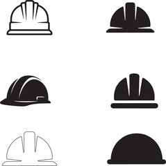 Construction Safety Helmet in Various Style with white background