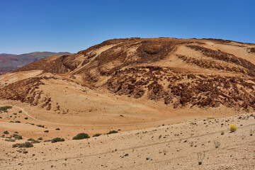 Volcanic hills and desert trail