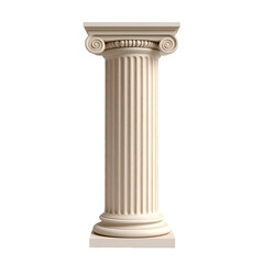 Obraz premium Detailed Smooth Beige Ancient Pillar With Stylized Capital Top On Transparent Background