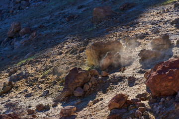 Fumaroles in Teide crater