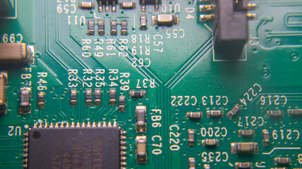 Close-up image of a Raspberry Pi electronic circuit board showing components, GPIO pins, and wiring...