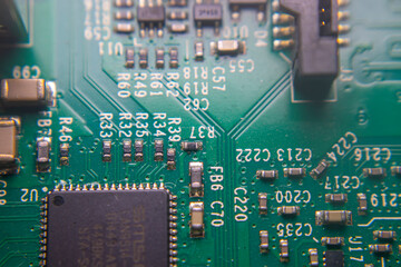 Close-up image of a Raspberry Pi electronic circuit board showing components, GPIO pins, and wiring...