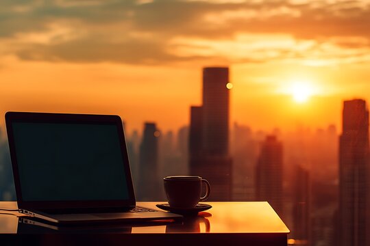 laptop and coffee cup