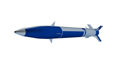 3D Rendering of a brimstone missile suitable for military or defenserelated visuals, educational resources, presentations, or technology design projects.