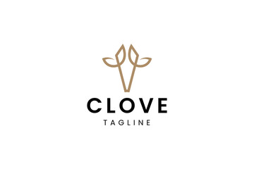 clove logo icon illustration, simple logo for branding