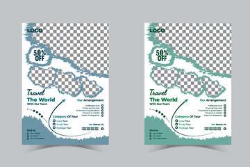 World travel agency flyer design template