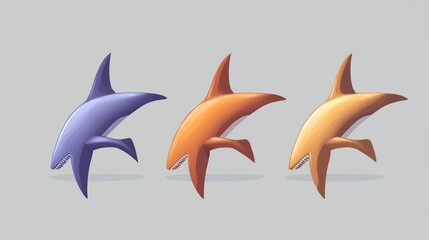 Three Sharks Illustration