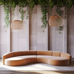 Living room with artworks on the wall