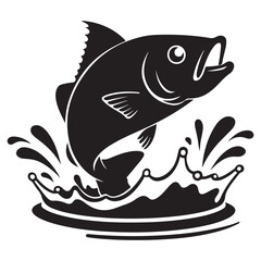 Obraz premium Fish Jumping Out of Water Silhouette