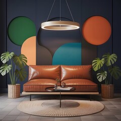 Living room with artworks on the wall